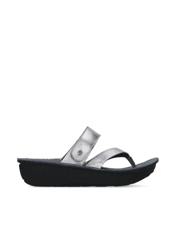 Wolky Tahiti - silver metallic vegan biocare Sandals for women