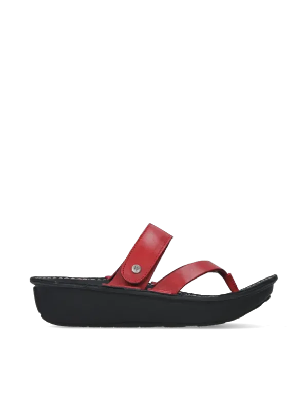 Wolky Tahiti - red leather Sandals for women