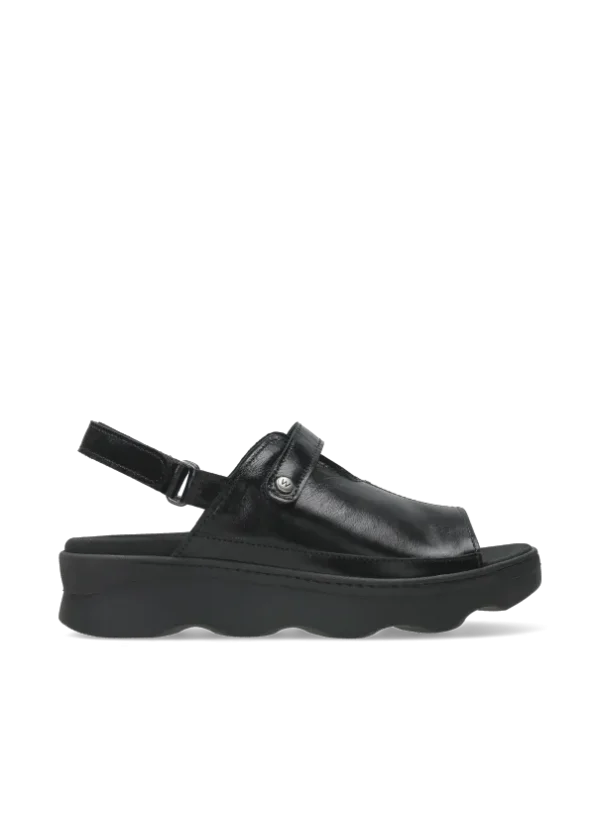 Wolky Laprida - black leather Sandals for women