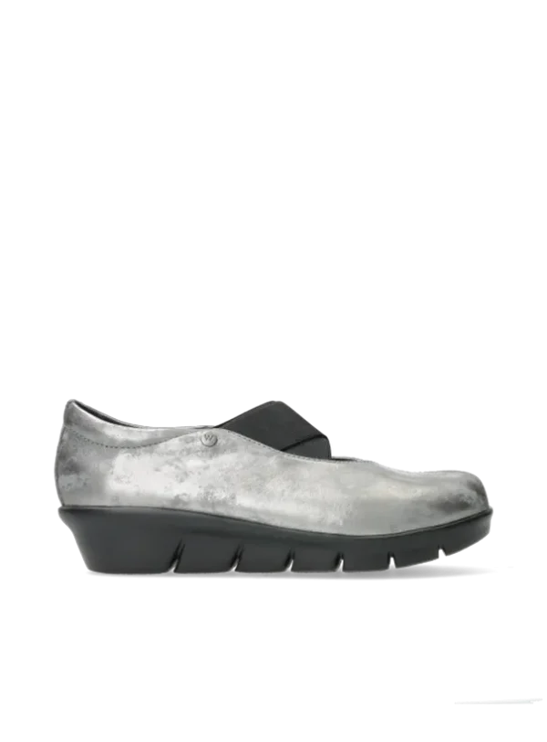 Wolky Cursa - grey metallic nubuck Loafers for women