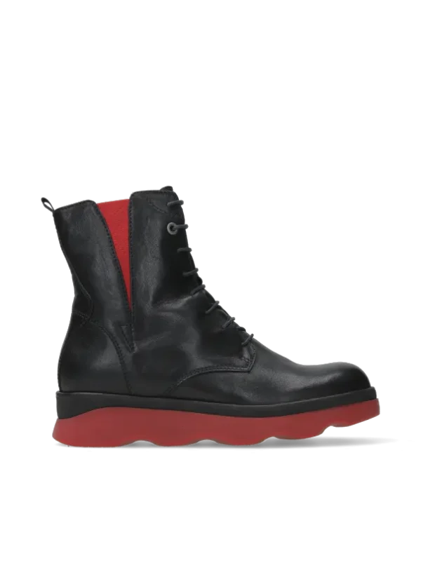 Wolky Akita WR - black/red leather Boots for women