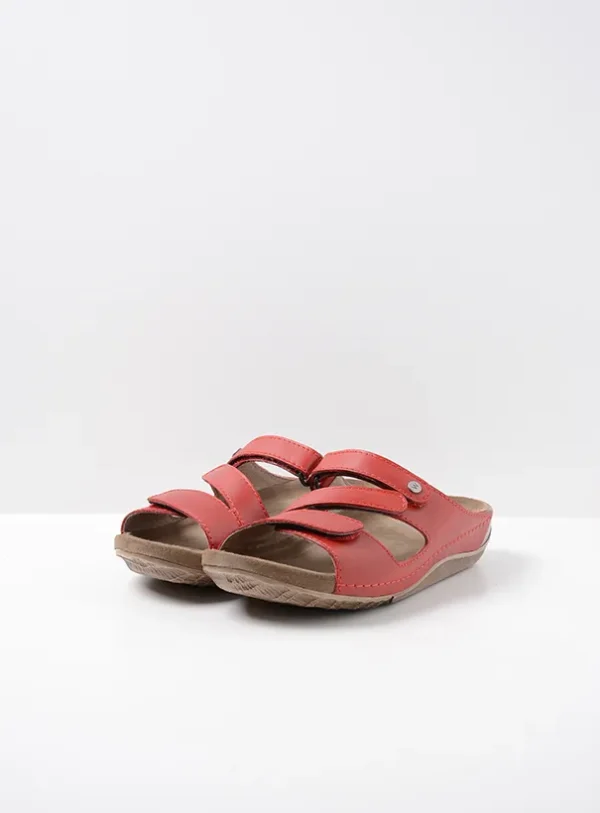 Wolky Jasper - red leather Sandals for women
