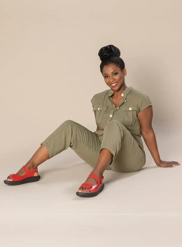 Wolky Feel XW - red leather Sandals for women