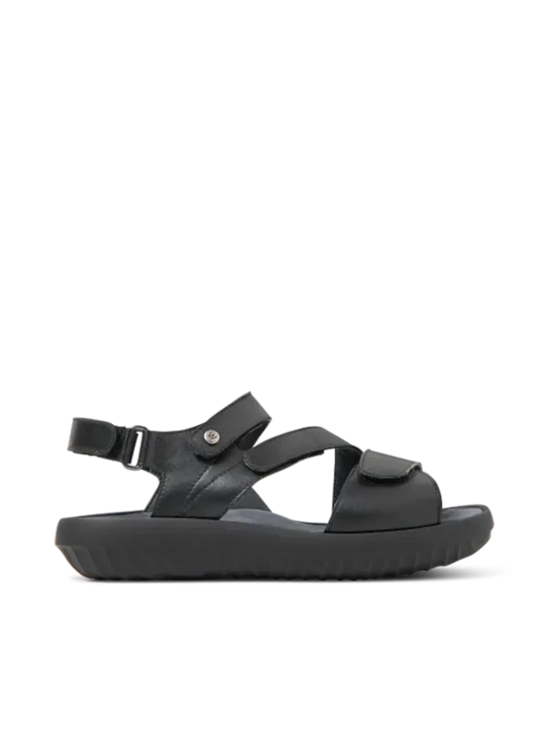 Wolky Bliss XW - black leather Sandals for women