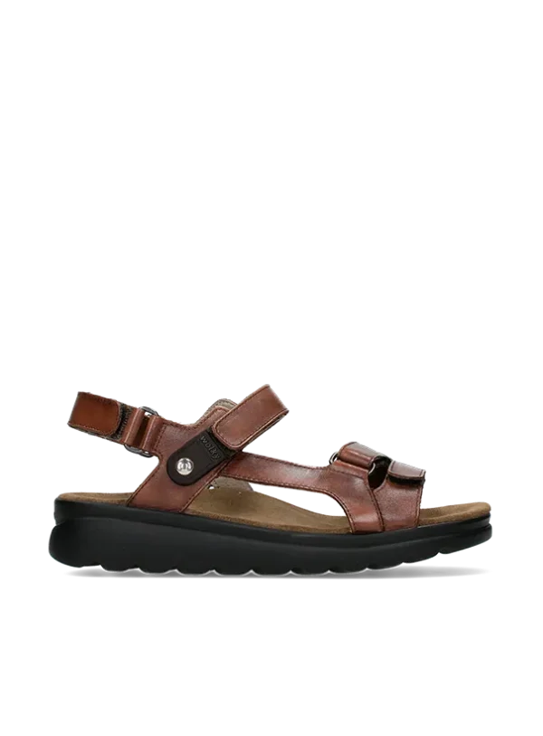 Wolky Mile - cognac leather Sandals for women