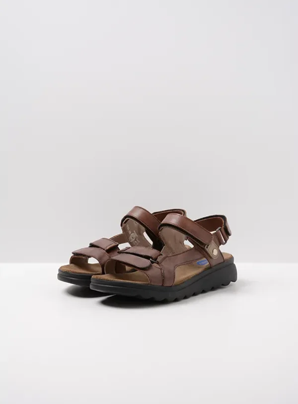 Wolky Mile - cognac leather Sandals for women
