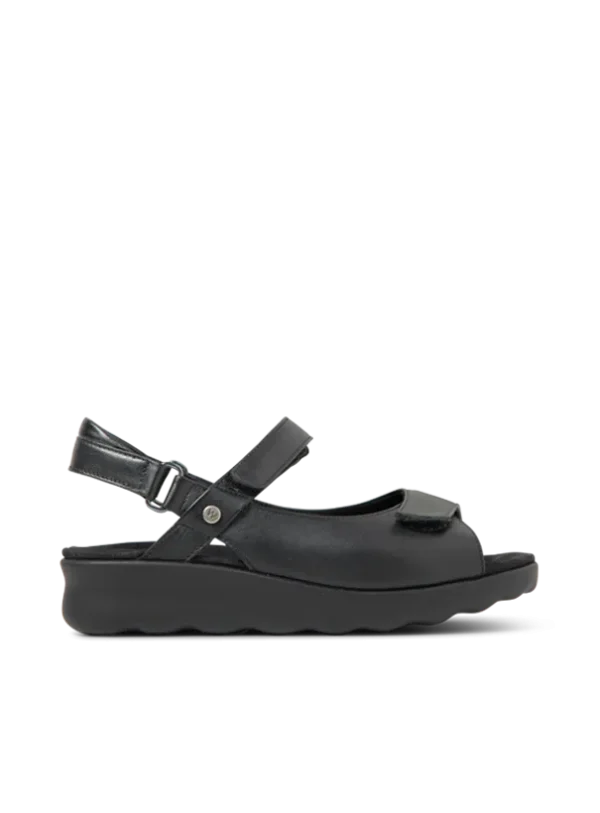 Wolky Pichu - black leather Sandals for women