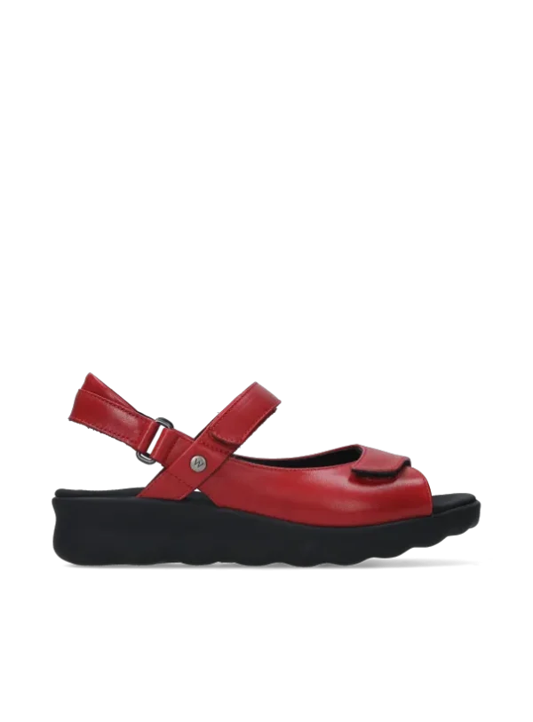 Wolky Pichu - red leather Sandals for women