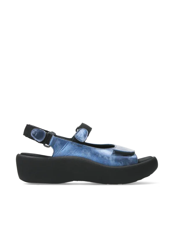 Wolky Jewel - blue metallic nubuck Sandals for women