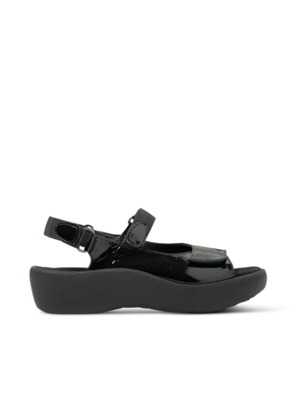 Wolky Jewel - black patent leather Sandals for women