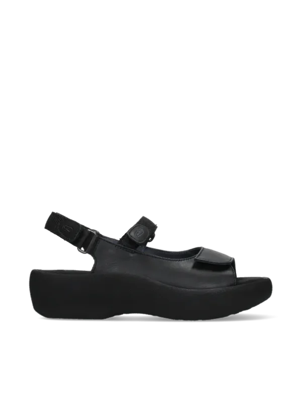 Wolky Jewel - black leather Sandals for women