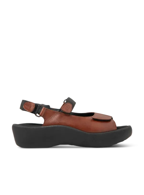 Wolky Jewel - cognac leather Sandals for women