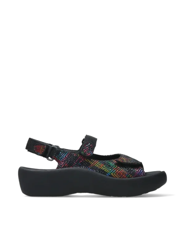 Wolky Jewel - black multi leather Sandals for women