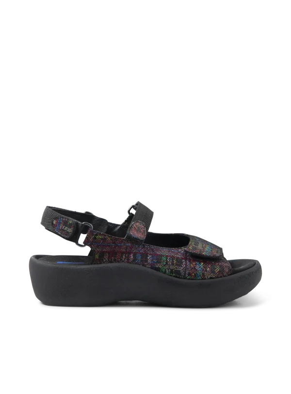 Wolky Jewel - black multi suede Sandals for women