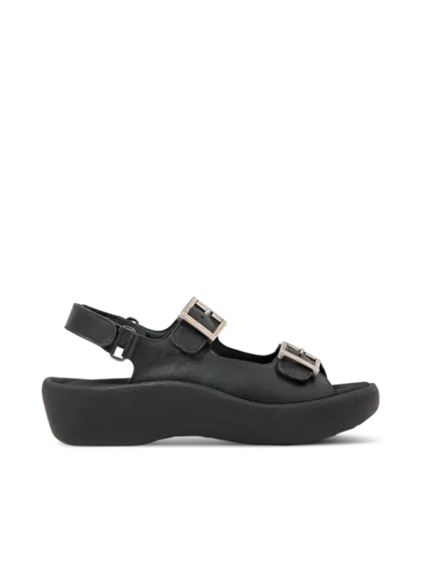 Wolky Fortune - black leather Sandals for women