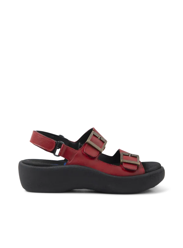 Wolky Fortune - red leather Sandals for women