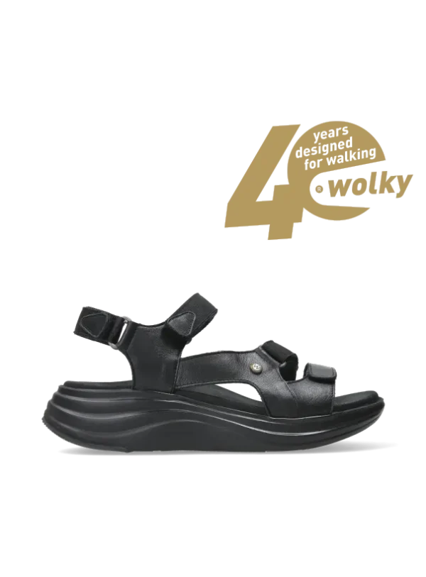 Wolky Cirro - black leather Sandals for women