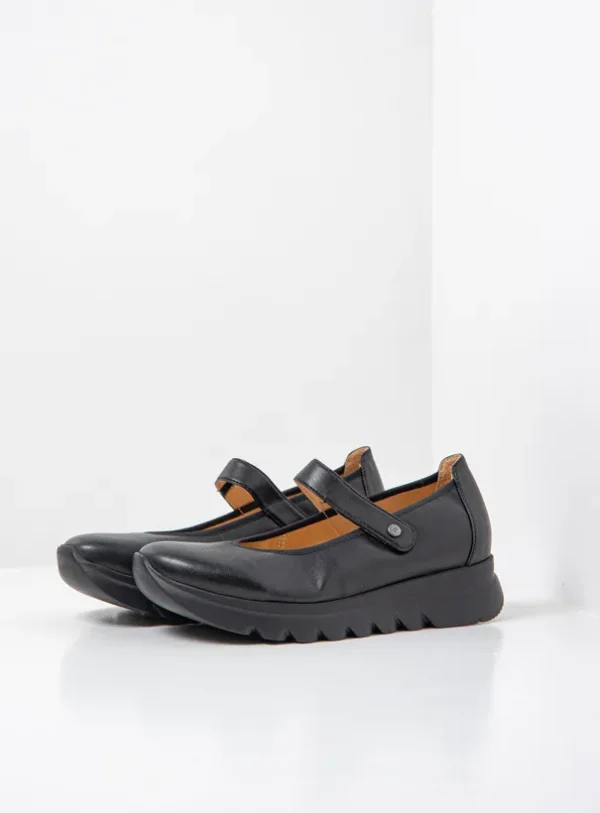 Wolky Snary Jane F2F - black vegan biocare Mary Jane shoes for women