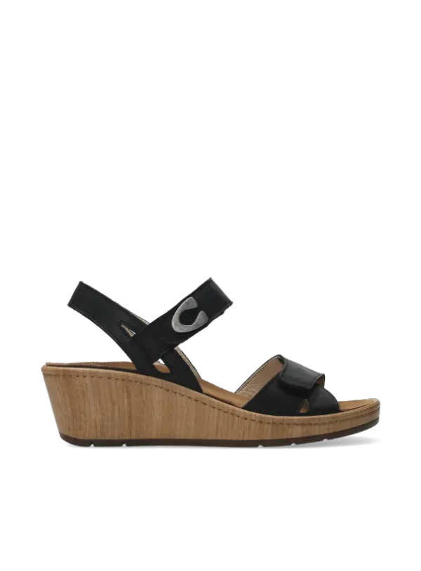 Wolky Sanibel - black leather Sandals for women