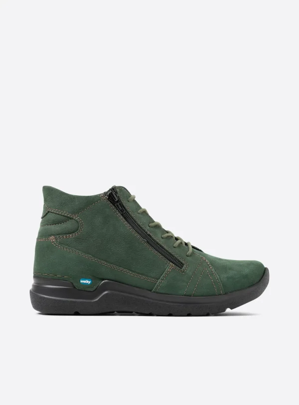 Wolky Why - green nubuck Ankle support shoes for women