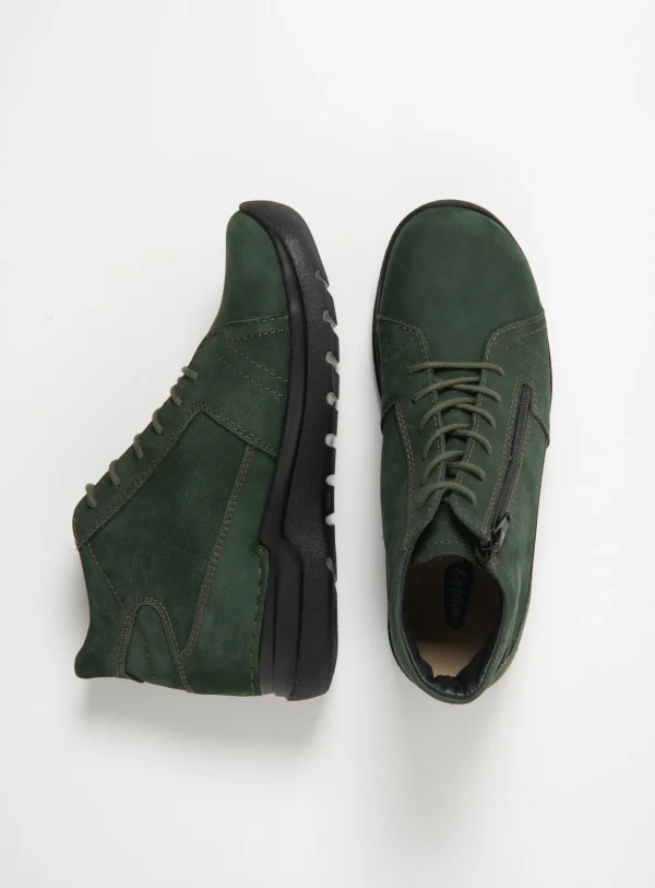 Wolky Why - green nubuck Ankle support shoes for women