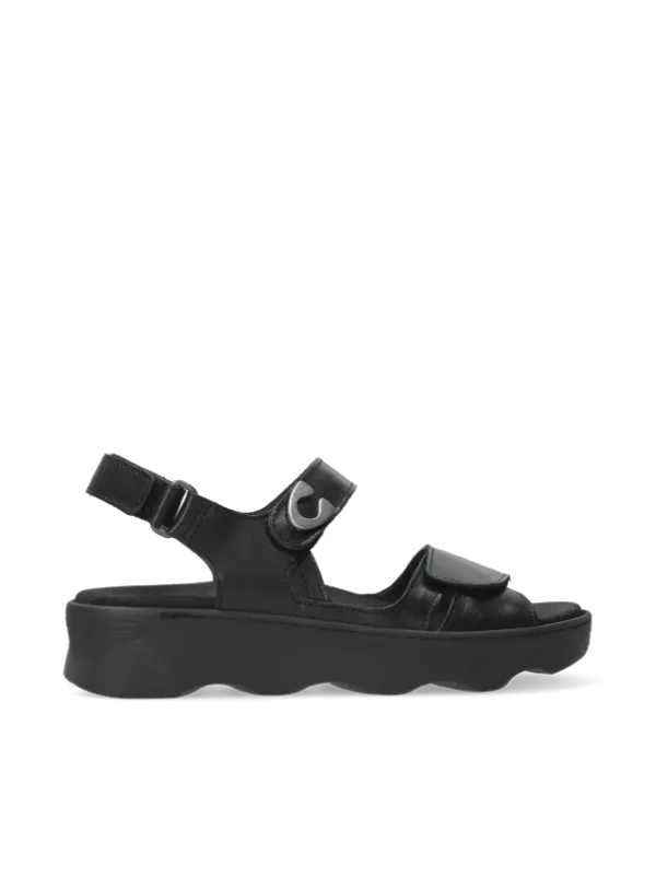 Wolky Medusa - black leather Sandals for women