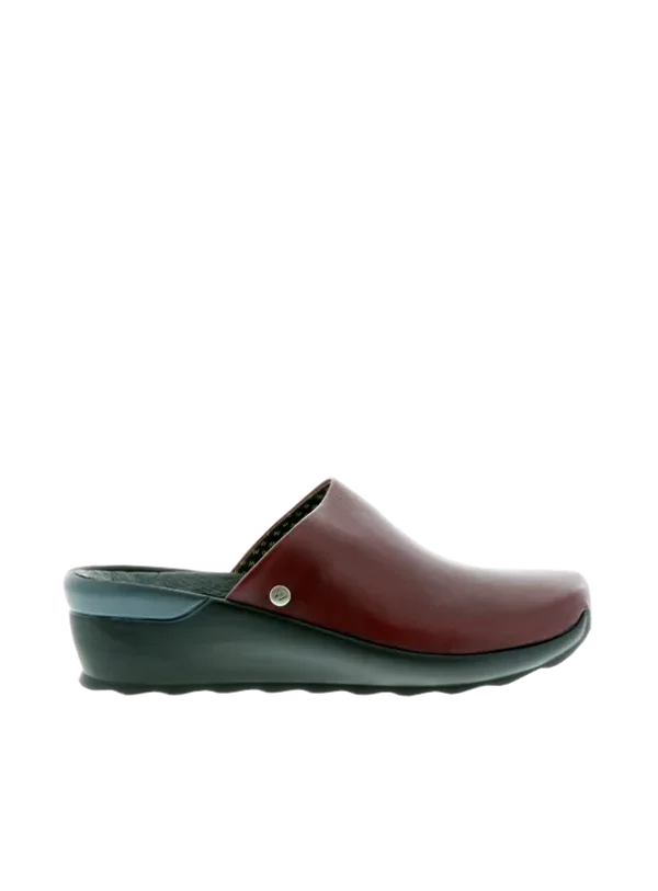 Wolky Go - bordo leather Clogs for women