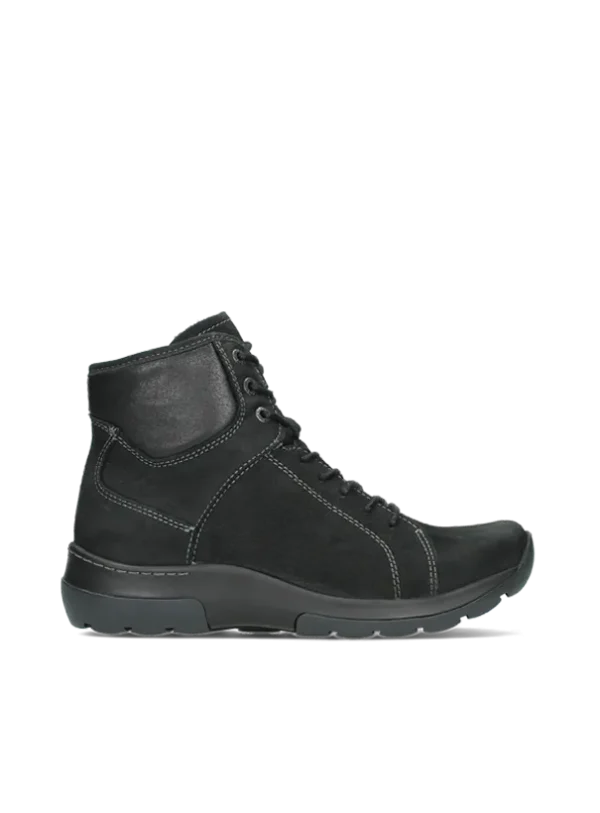 Wolky Ambient WR - black nubuck Lace-up shoes for women