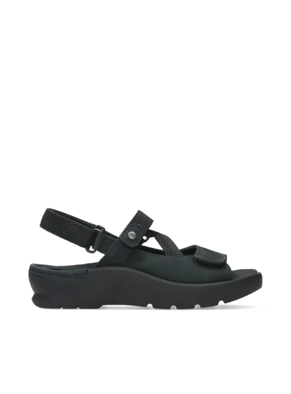 Wolky Lisse - black nubuck Sandals for women