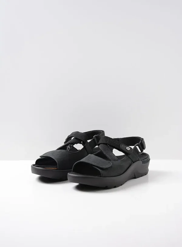 Wolky Lisse - black nubuck Sandals for women