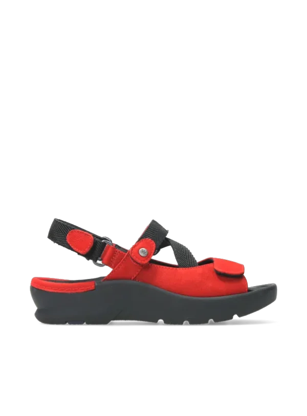 Wolky Lisse - red nubuck Sandals for women