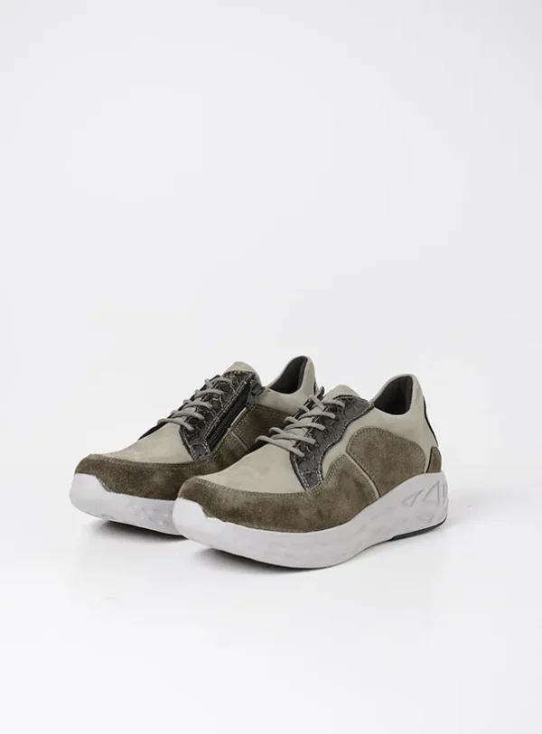 Wolky Bounce - castor grey combi leather Sneakers for women