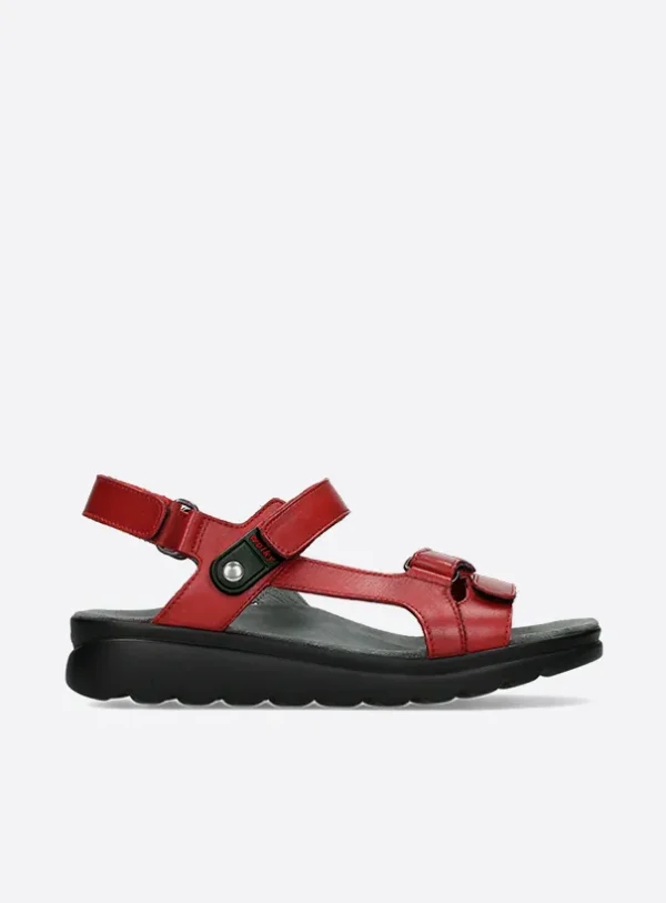 Wolky Mile - red leather Sandals for women