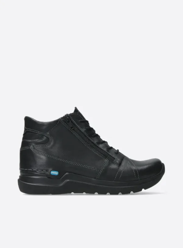Wolky Why - black leather Lace-up shoes for women